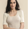CAPRICIOSA mangas cortas lana y seda (lingerie Moretta) 5761. camisa caliente con encaje
